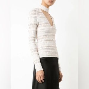 Cinq À Sept Cecily Lace Choker V-neck Top in Cinq pink‎